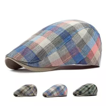 Клетчатый берет Мужская женская шляпа от солнца Британская винтажная шляпа Форвард Кепка с козырьком Кепка газетчика Плоская кепка Шляпа водителя Шляпа плюща Гэтсби Шляпы художников кофейный