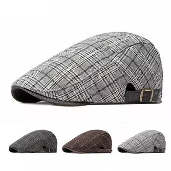 Клетчатый берет, мужские кепки газетчика в британском стиле ретро, шляпа художника, повседневные плоские кепки, женские кепки Gatsby Gorro Hombre Boina Four Seasons серый