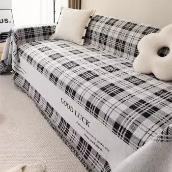 Клетчатый чехол для дивана, коврик, одеяло, гостиная, трехместный диван, положение пары, современное одеяло для кемпинга, пикника 180x130