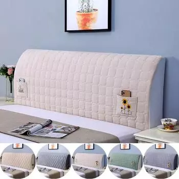 Клетчатый чехол на изголовье, скандинавский мягкий чехол на изголовье, плюшевый бархатный чехол на голову, спинка для спальни, защита от пыли, домашний декор W120 x H70cm A