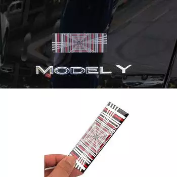 Клетчатый значок-эмблема 3D автомобильная задняя наклейка аксессуары отделка для модели 3 YSX чёрный