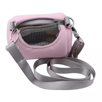 Клетка для домашних животных, аксессуары через плечо, дизайн цилиндра, мягкая, практичная, для дома, для путешествий, портативная сумка-переноска для хомяка с белкой и видимой сеткой розовый