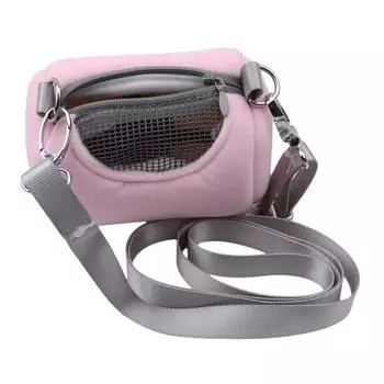 Клетка для домашних животных, аксессуары через плечо, дизайн цилиндра, мягкая, практичная, для дома, для путешествий, портативная сумка-переноска для хомяка с белкой и видимой сеткой розовый