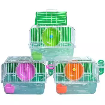 Клетка для хомяка для домашних животных, роскошный дом, портативные мыши, украшение для дома, среды обитания L красный