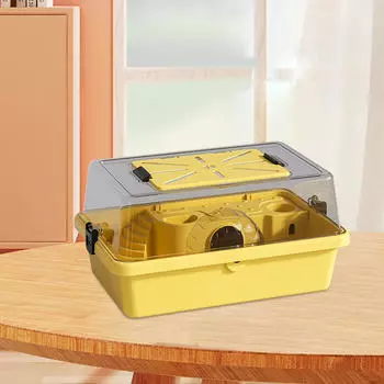 Клетка для хомяка, двухслойная, роскошная, дышащая, для мелких животных, вентиляция с открывающимся верхом жёлтый