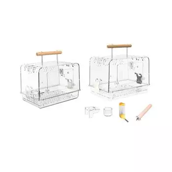 Клетка для хомяка многоцелевая с видимым окном, воздухопроницаемая, с ручкой, переноска для корелл, попугаев, волнистых попугаев