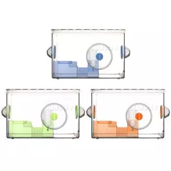 Клетка для хомяка с бутылкой для воды, переносная клетка для мелких животных, морских свинок оранжевый