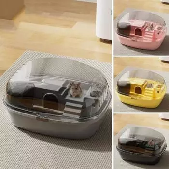 Клетка для хомяка, съемный домик для хомяка, панорамный вид на 360 градусов, клетка для мелких животных, ящик для разведения домашних животных для хомяков, ежей, шиншилл розовый