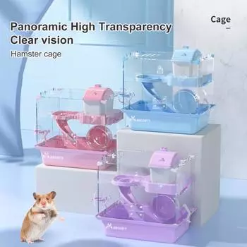 Клетка для хомяка своими руками, панорамная, высокая прозрачность, сохраняет тепло, пластиковая квадратная клетка для маленьких животных, большая вилла