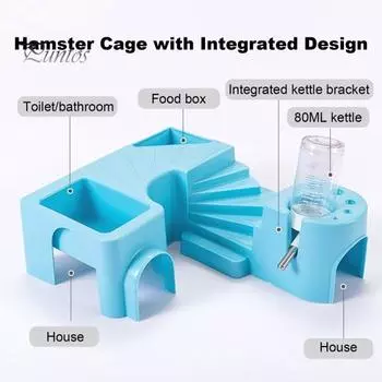 Клетка для хомяков, жилое игровое пространство для мелких животных с бутылкой с водой, аксессуар для домашних животных без запаха, хомяков, ежей, шиншилл фиолетовый