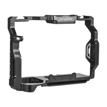 Клетка для камеры Andoer, алюминиевый сплав, видеоклетка для камеры с двойным креплением «холодный башмак», множество 1/4 дюйма чёрный