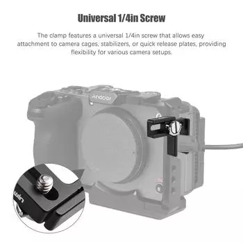 Клетка для камеры JLwin, кабельный зажим, универсальный кабельный зажим, зажим из алюминиевого сплава с винтовым креплением 1/4 дюйма для чёрный