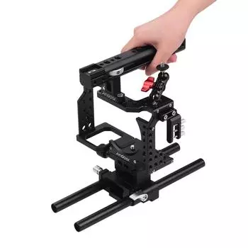 Клетка для камеры + верхняя ручка + комплект опорной пластины для стержня 15 мм Стабилизатор для видеосъемки 1+2+&Baseplate