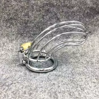 Клетка для мужского пола из нержавеющей стали длиной 115 мм/4,5 дюйма с замком 40mm