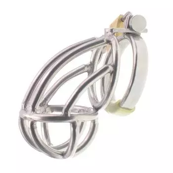 Клетка для пениса из нержавеющей стали для мужчин, долгосрочные секс-инструменты для взрослых, связывающее устройство для целомудрия, реквизит для замка целомудрия Snap Ring38mm