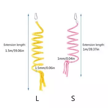 Клетка для попугаев, гамак, качели, хлопковые спиральные качели, принадлежности для стояния, дрессировка попугаев на мосту, принадлежности для стояния S зелёный