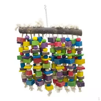 Клетка для попугая ара, жевательные игрушки, качели для домашних животных, птица, деревянный блок, игрушка 28x42 см