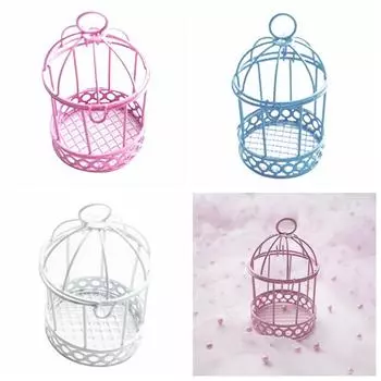 Клетка для птиц Мини-клетка для птиц Портативная клетка для птиц Ящик для хранения Элегантный стол розовый