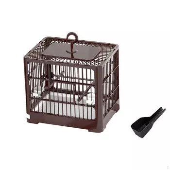 Клетка для птиц, переноска для путешествий, подвесная, портативная, с насестом, складное гнездо для попугаев оранжевый