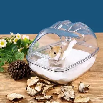 Клетка для унитаза для хомяка, прозрачная коробка для ванной комнаты с защитой от брызг, хомяк, песочная ванна, комната для мыши, клетка для морской свинки, аксессуары для хомяка S