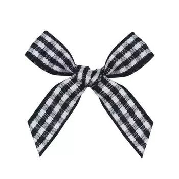 Клетка шириной 1 см с бантом ручной работы, ювелирные изделия, аксессуары для DIY, декоративные аксессуары для одежды, шелковистый цветной сатин, плавающая тесьма 029 #black and white [