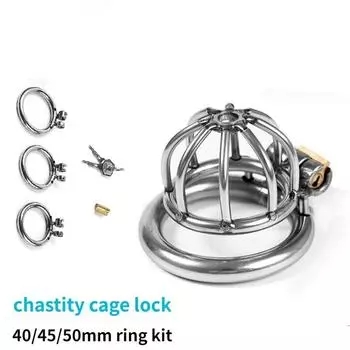 Клетка верности для мужчин из нержавеющей стали с замком для мужчин 40mm