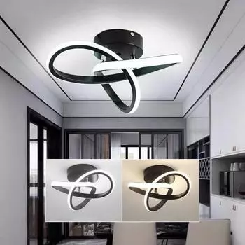 Клевер привел алюминиевый потолочный светильник черный 16Вт 3-цветный свет 3000К 4000К 6500К 220В