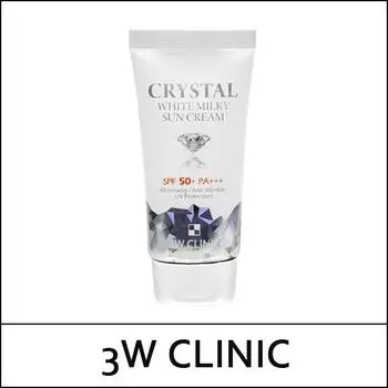 [3W Клиника] (b5) Crystal White Молочный солнцезащитный крем 50мл
