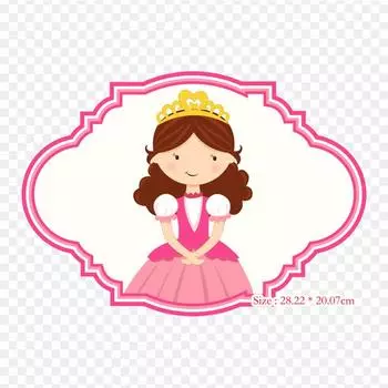 Клип-арт Изображение принцессы Термопереносная печать Виниловые заплатки Наклейка для одежды Аппликации своими руками Моющиеся заплатки