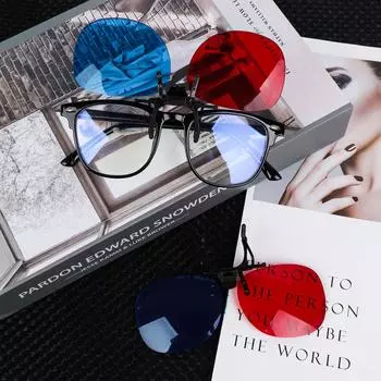 Клип-Очки 3D Красные Синие 3D Очки 3D Фильмы Игры Очки Анти-Поляризация