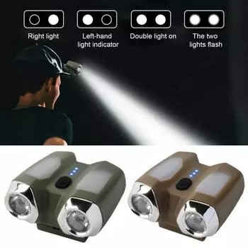 Клип-шляпа с датчиком движения, ультра-яркая регулируемая синяя-красная сигнальная лампа без помощи рук, перезаряжаемый водонепроницаемый налобный фонарь типа C для бега на открытом воздухе, для рыбалки зелёный