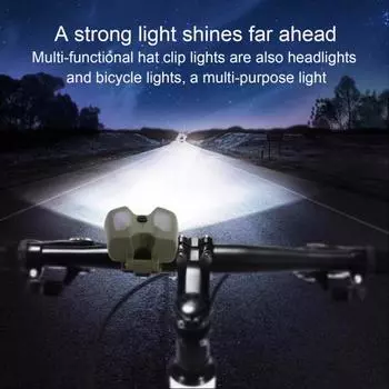 Клип-шляпа с датчиком движения, ультра-яркая регулируемая синяя-красная сигнальная лампа без помощи рук, перезаряжаемый водонепроницаемый налобный фонарь типа C для бега на открытом воздухе, для рыбалки зелёный