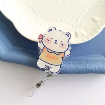 Клипса для рабочей карты Выдвижной бейдж-ролик Клипсы для ID-карты на грудь Милая пряжка с легким вытягиванием Для использования в больнице 6