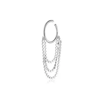 Клипса-ухо с кисточкой Tassel Advanced, без отверстия для уха, Tide French Super Flash Small Disc с многослойной цепочкой copper