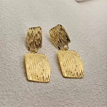Клипсы для ушей без отверстий для ушей квадратные полосатые преувеличенные серьги ретро роскошные модные клипсы для ушей
