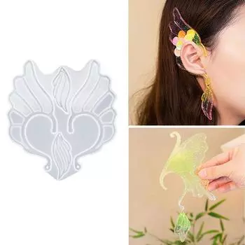 Клипсы для ушей Эльфов Эпоксидная смола Силиконовая форма Крыло феи Серьги без пирсинга Крышки для ушей Формы из хрустальной смолы Инструмент для ювелирных изделий 2