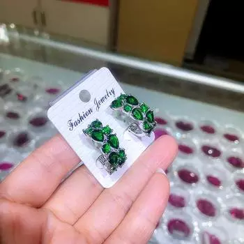 Клипсы для ушей «Мона Лиза» с цветными цирконами, с покрытием из розового золота