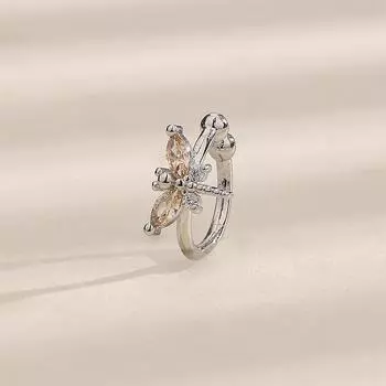 Клипсы для ушей в виде стрекозы с бриллиантами, система заживления, детские, клипсы-косточки в виде насекомых, серьги-гвоздики в виде клипс, серьги-эльфы, без отверстий для ушей. copper