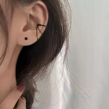 Клипсы для ушных косточек без пирсинга для женщин, простой и холодный стиль