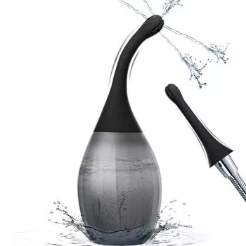 Клизма 300 мл, очистка толстого кишечника, анальный, анальный, ручной насос, обратный поток, кантё, силиконовая очистка, черное устройство, емкость, очистка, чёрный