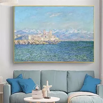 Клод Моне Антиб, картины с дневным эффектом, репродукция на стене, художественные принты на холсте, декоративные картины для гостиной 21x30cm No Frame