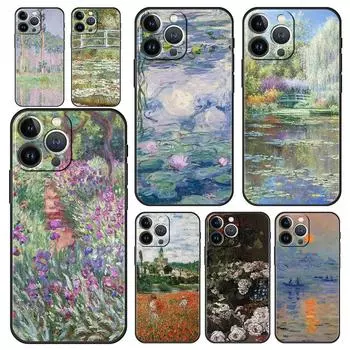 Клод Моне Импрессионизм Художник Роскошный Мягкий Чехол Для Телефона Для iPhone 13 15 14 12 11 Pro MAX XR X SE XS 7 8 Plus Силиконовый Чехол iPhone 12 Pro