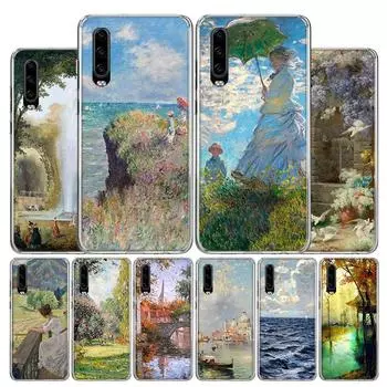 Клод Моне Сад Лотос мост чехол для телефона для Huawei P30 P20 P10 P40 P50 Pro Коврики 20 40 30 10 Lite популярные Fundas Huawei P30