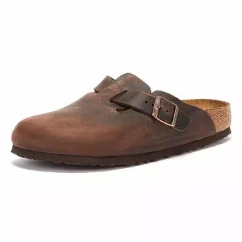 Клоги Birkenstock Boston с мягкой стелькой Размер см (Узкая ширина), Кожа, Гавана, 24.0