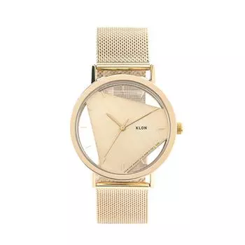 klon Часы Скелетон Прозрачный Сменный Ремешок Простой KLON INVISIBLE UNIVERSAL SHAPES GOLD EDITION 38 мм Мужской Женский [треугольник]