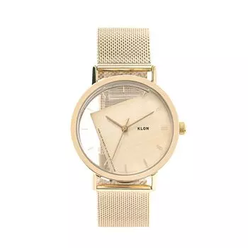 klon Часы Скелетон Прозрачный Сменный Ремешок Простой KLON INVISIBLE UNIVERSAL SHAPES GOLD EDITION 38 мм Мужские Женские [прямоугольник]