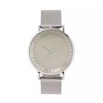 klon watch солнечные часы мужские женские сменный ремень простые KLON SLIM SOLAR STYLE ENGRAVE TIME -SILVER MESH- 38 мм