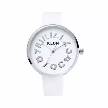 klon wristwatch stylish simple white KLON HIDE TIME WHITE 33mm men s women s Ver.SILVER