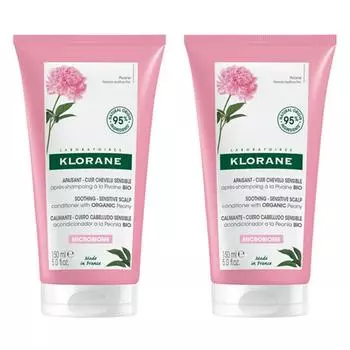 Klorane Peony Smoothing Sensitive Scalp Conditioner, 2 packs, 150ml