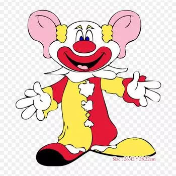 Клоун, анимированный клоун, термопечать, виниловые нашивки, наклейки для одежды, аппликации «сделай сам», моющиеся нашивки